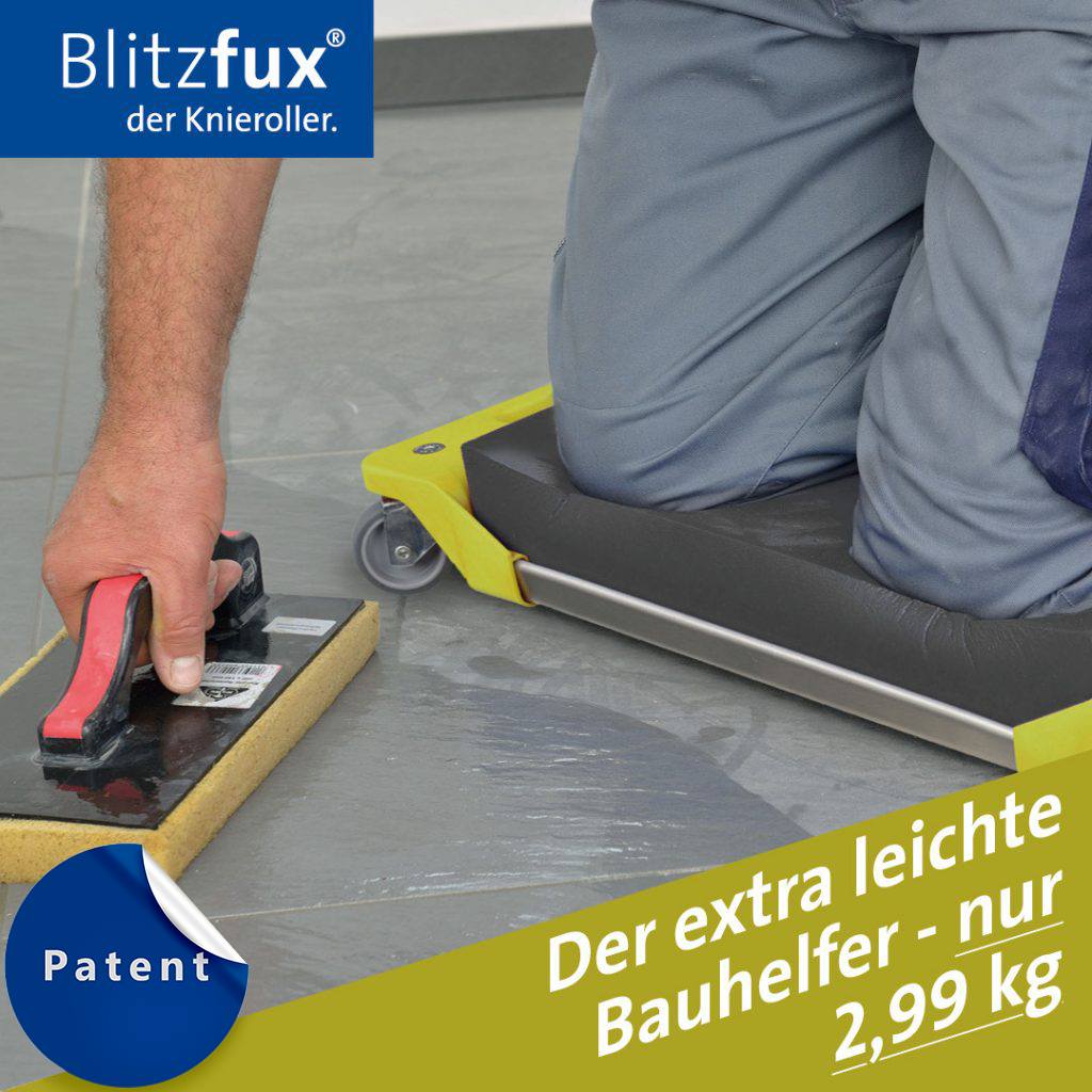 Fugenfux Facebook ad: Gleite smooth und knieschonend über Deine Baustelle mit…