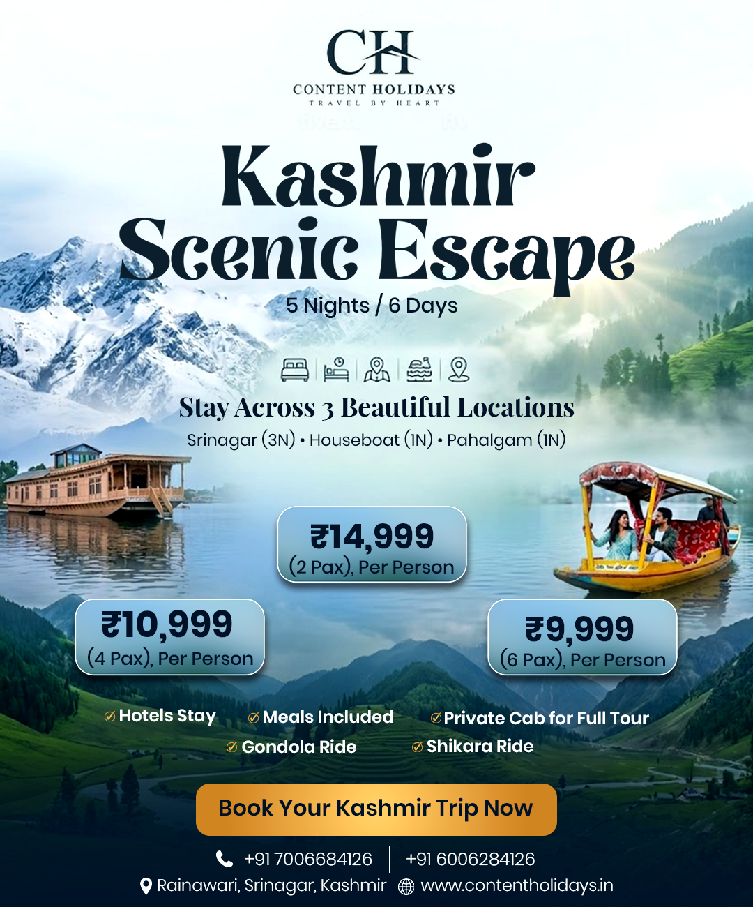 Content Holidays Srinagar Facebook ad