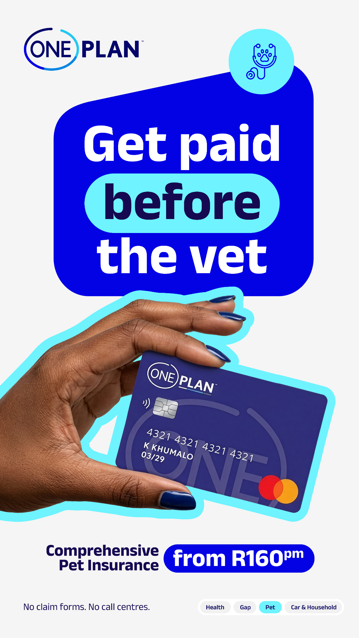 Oneplan Pet Insurance Facebook ad: Get paid before the vet