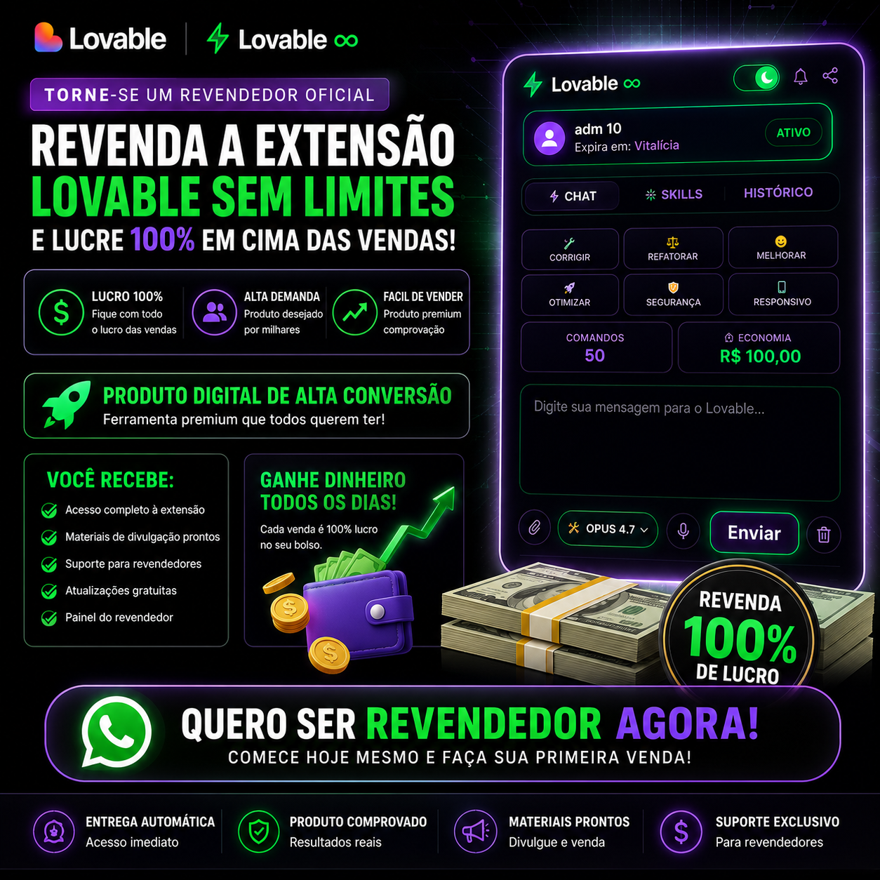 Lovable Unlimited 2026 Facebook ad: Torne-se revendedor do Lovable Unlimited e lucre com…