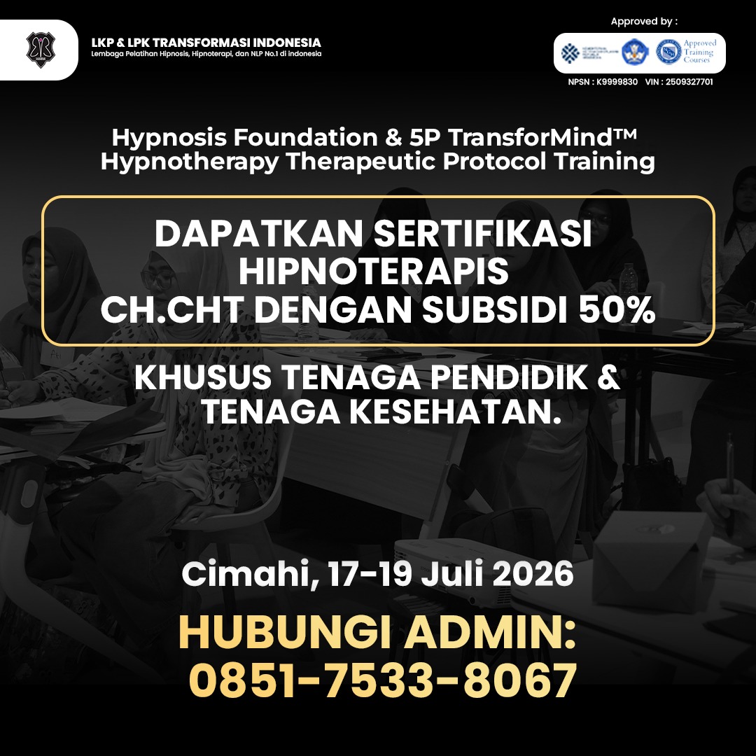 Transformasi Indonesia Facebook ad: Jadilah Praktisi Hipnoterapi Bersertifikat (CH.CHT) di…