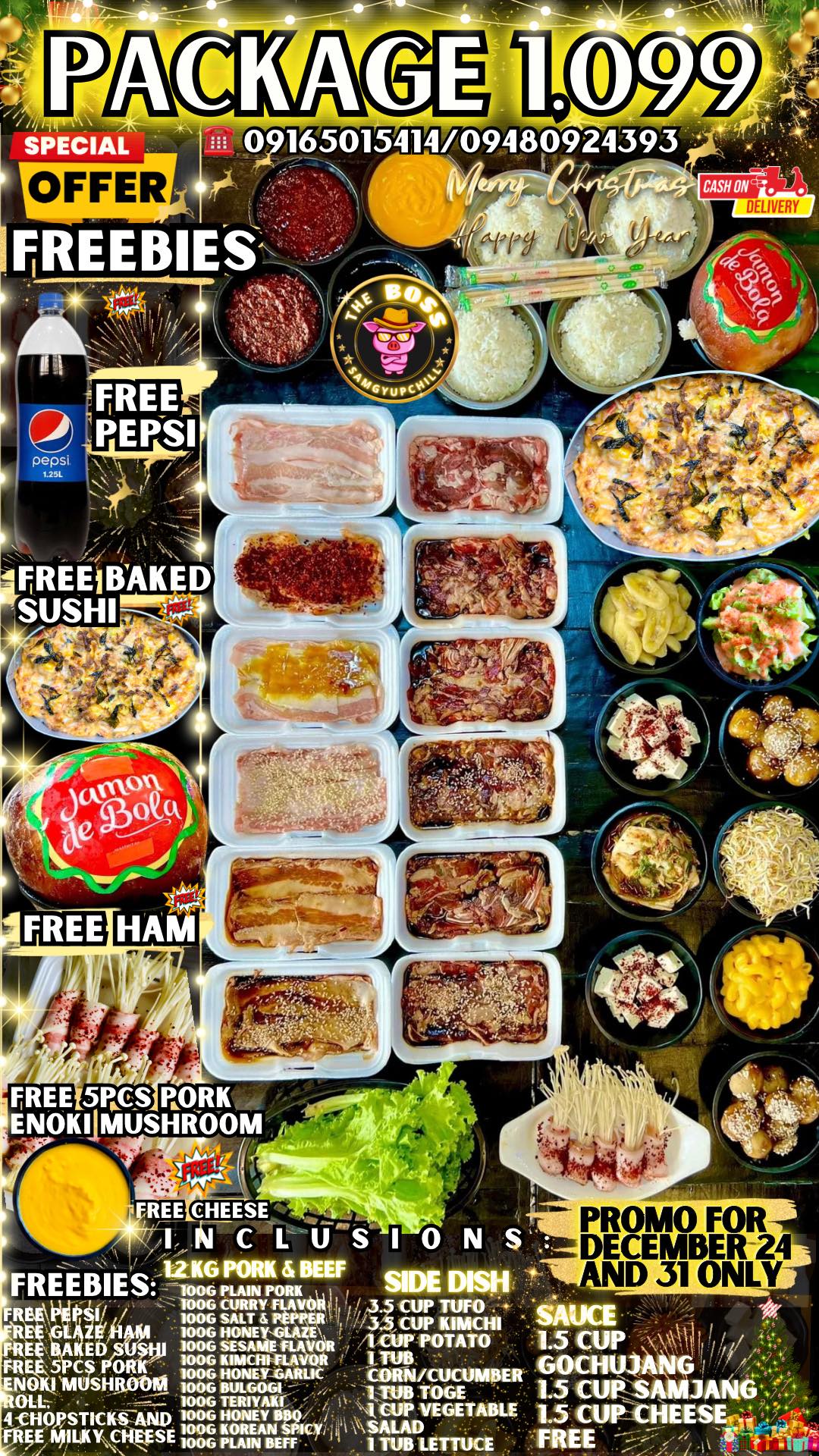 The BOSS Samgyupchill Facebook ad: TAKE ALL FREEBIES: RESERVE NOW!