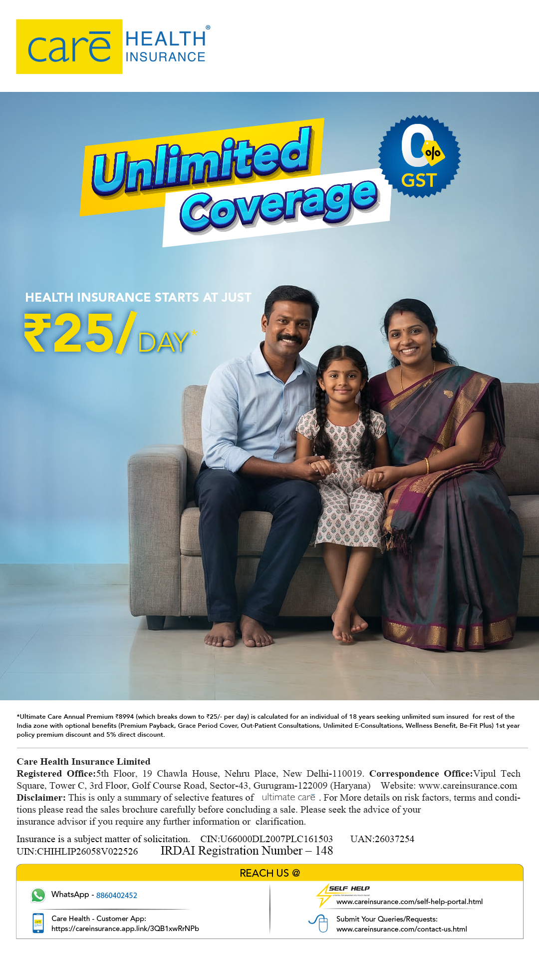 Care Insurance Facebook ad