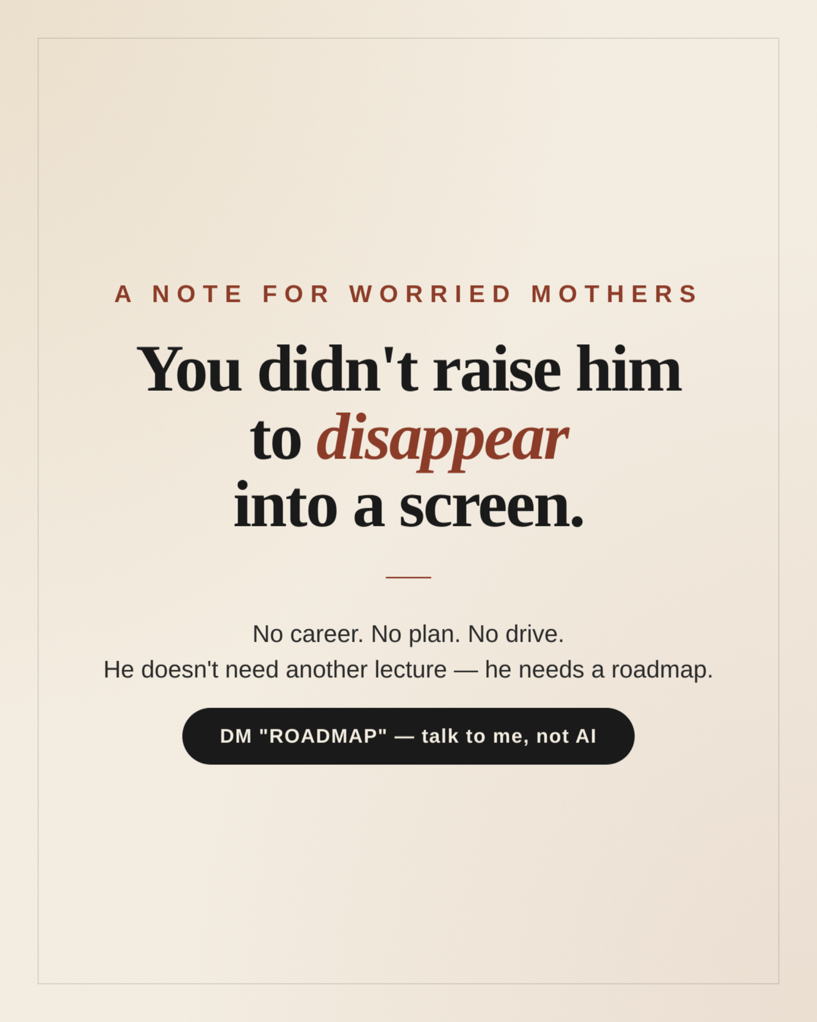 Ricky Carilli: Life Coaching & Mentoring for Young Males Facebook ad: I've been him.