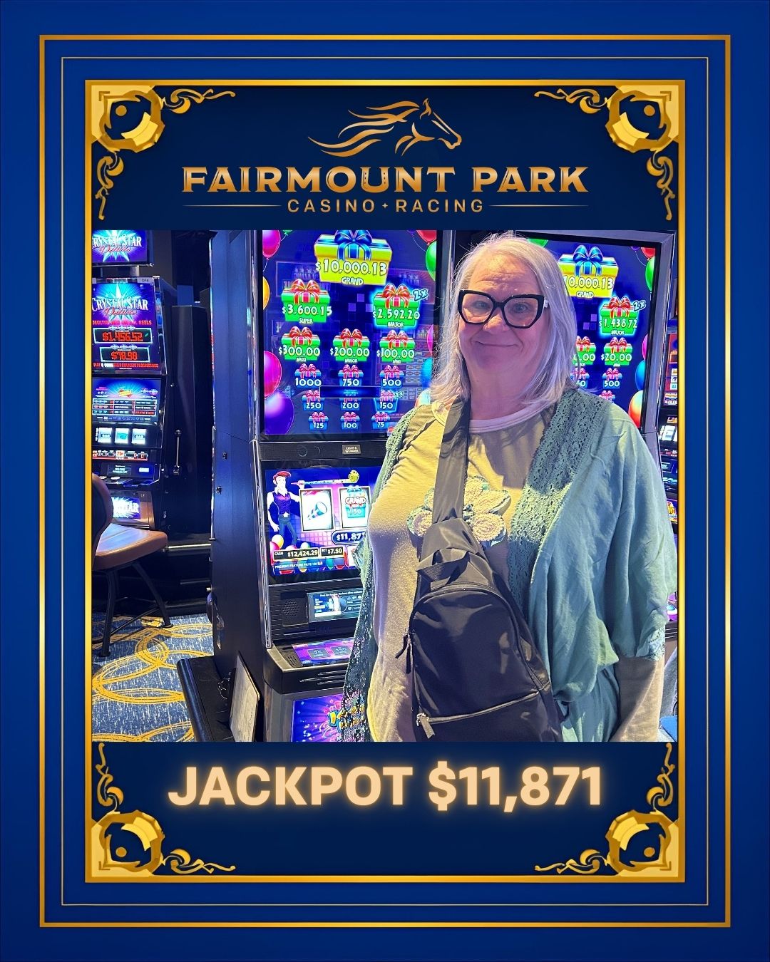 Fairmount Park Casino & Racing Facebook ad: WEEKEND JACKPOT WINNERS ALERT!