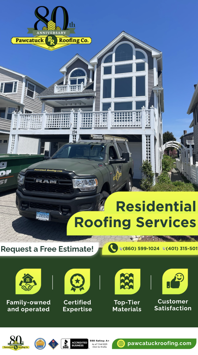 Pawcatuck Roofing Company Facebook ad