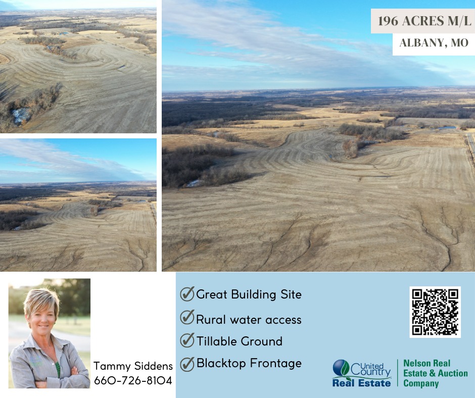 Nelson Real Estate Facebook ad: 196 Acres m/l located approximately 8 miles north…