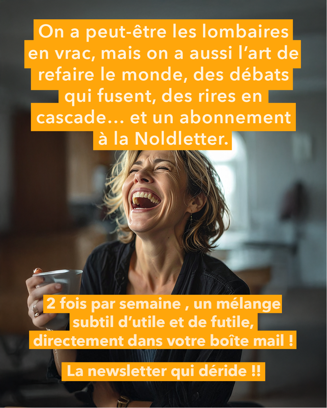 Nold never old Facebook ad: Newsletter gratuite