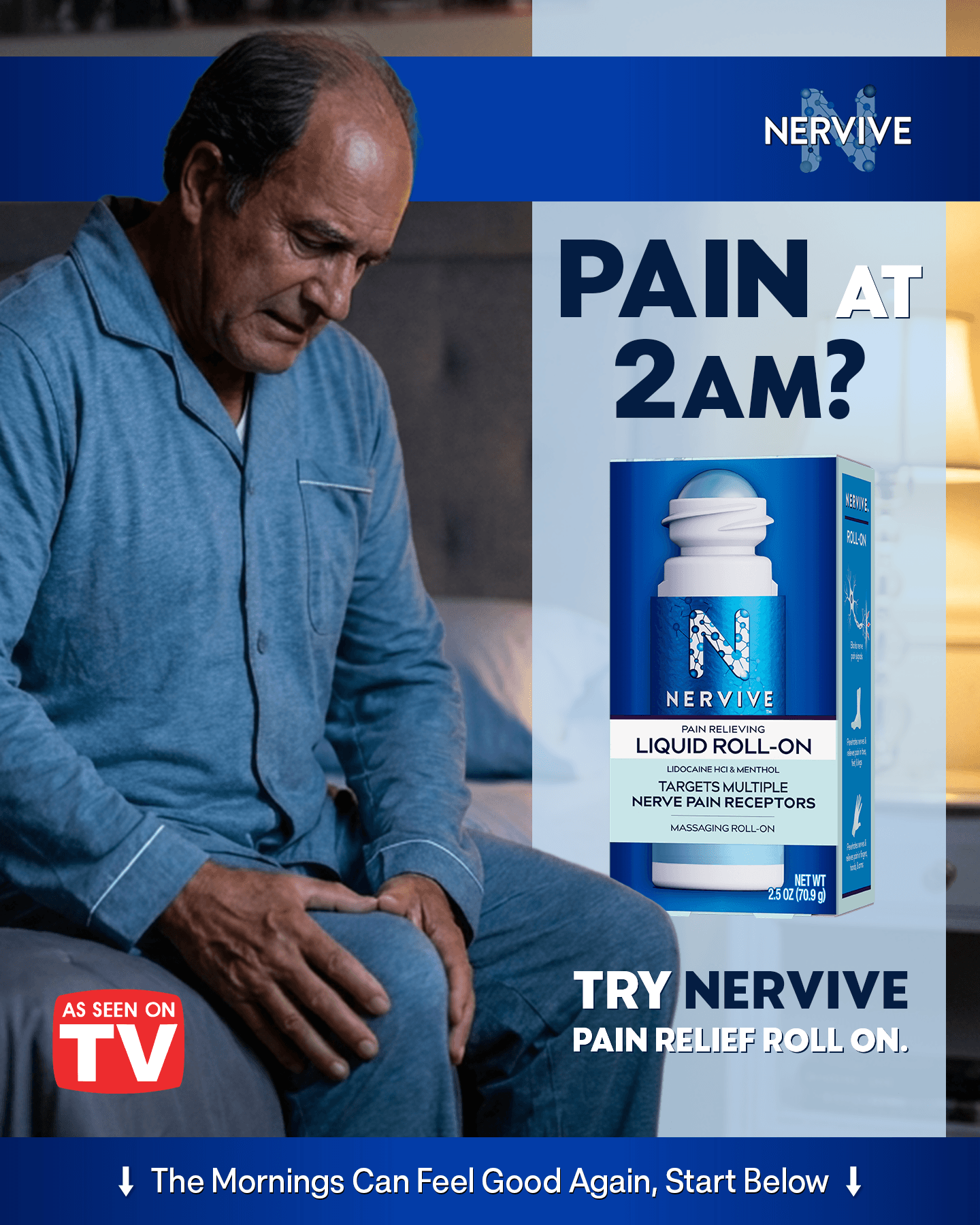Nervive Facebook ad: NERVIVE PAIN RELIEF ROLL ON