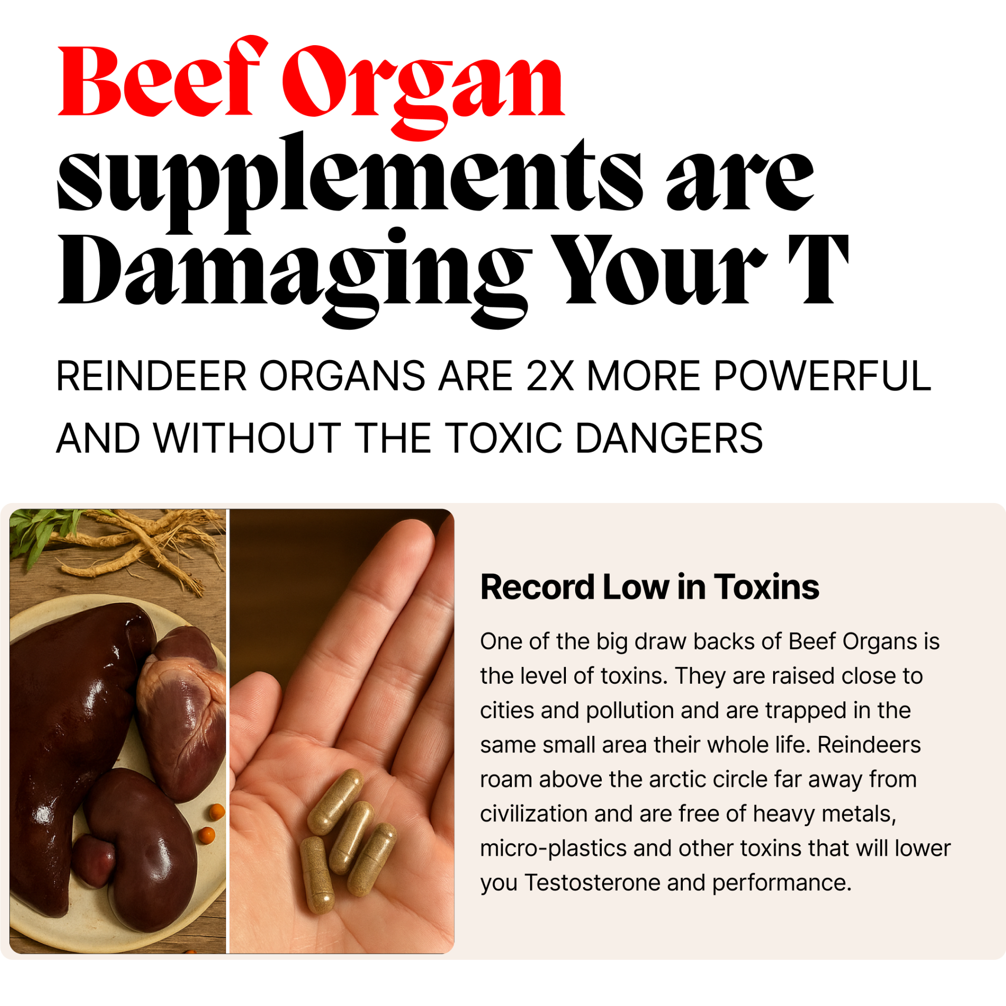 Ancestral UberMan Facebook ad: Stop Beef Organs!