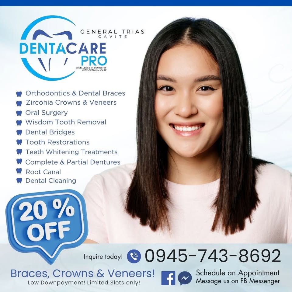 DentaCare PRO - General Trias Cavite Facebook ad: Quality Dental Care for your beautiful smiles!