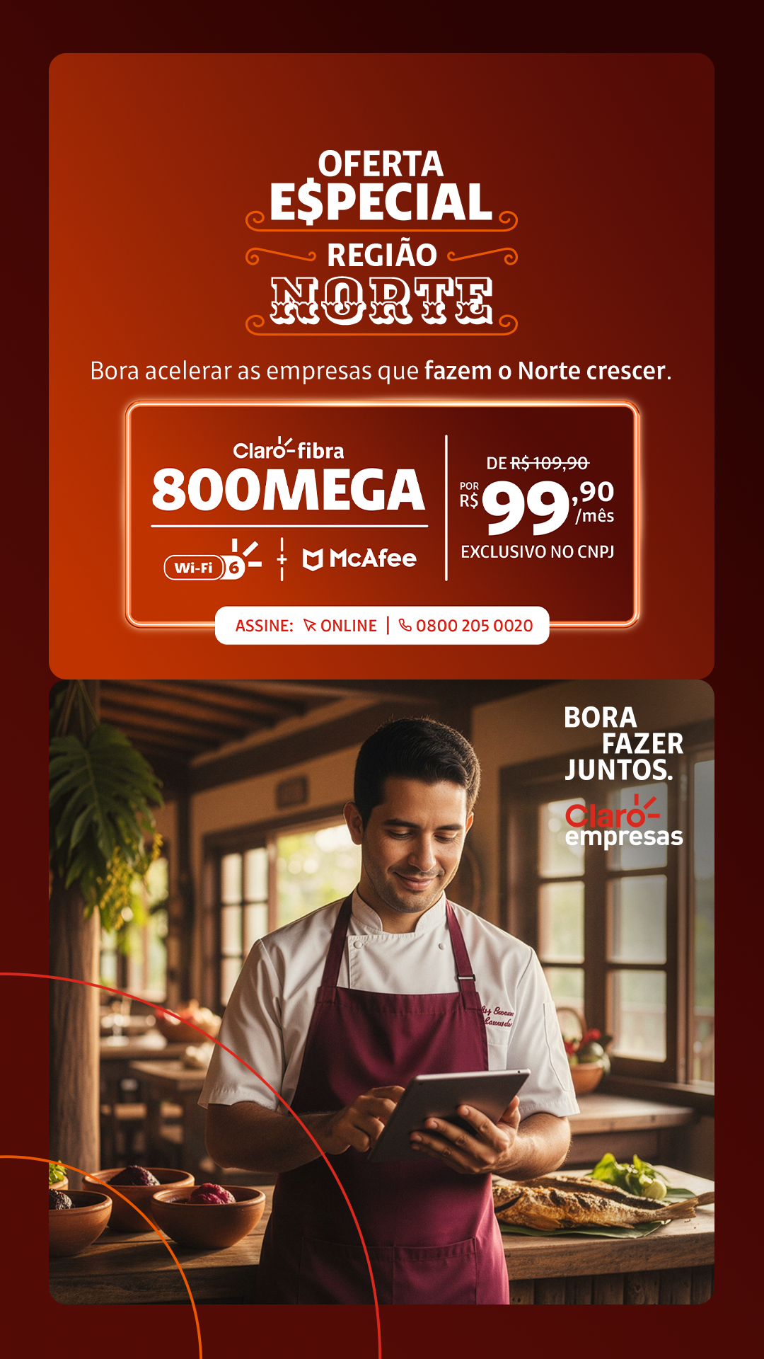 Claro empresas Brasil Facebook ad from Feb 13, 2026