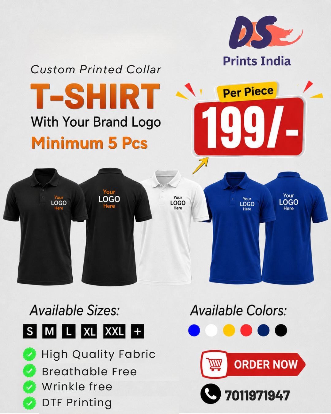 DS Prints India Facebook ad: Custom Printed T-Shirts for Your Team