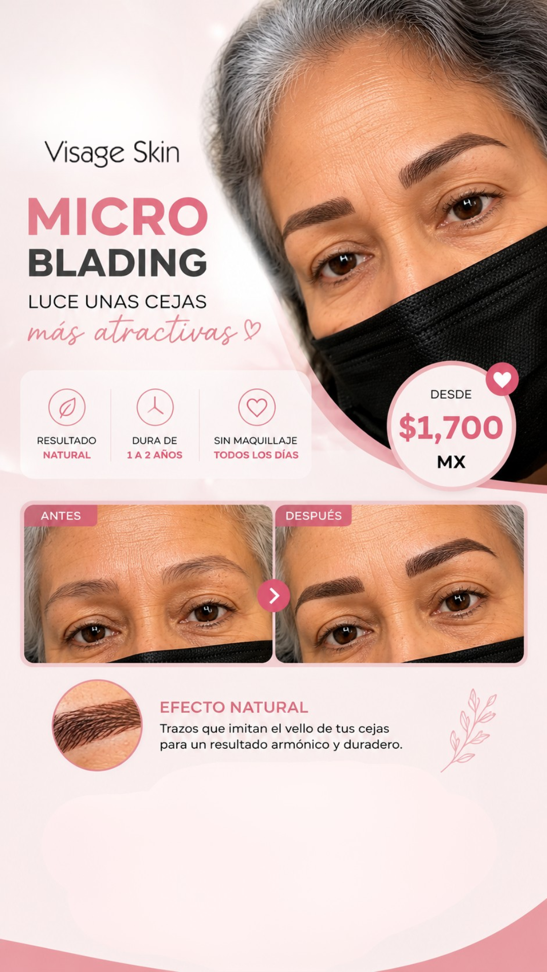 Visage Skin Spa Facebook ad: ¡Contamos con amplia experiencia!