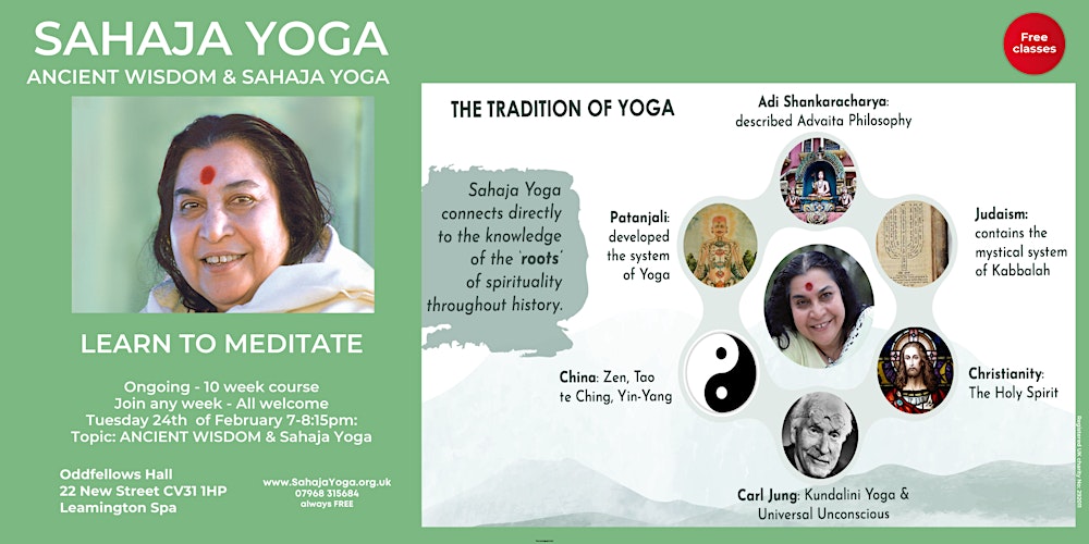 Free Meditation, London Facebook ad: Ancient Wisdom -Spontaneous Yoga - Learn to Meditate…