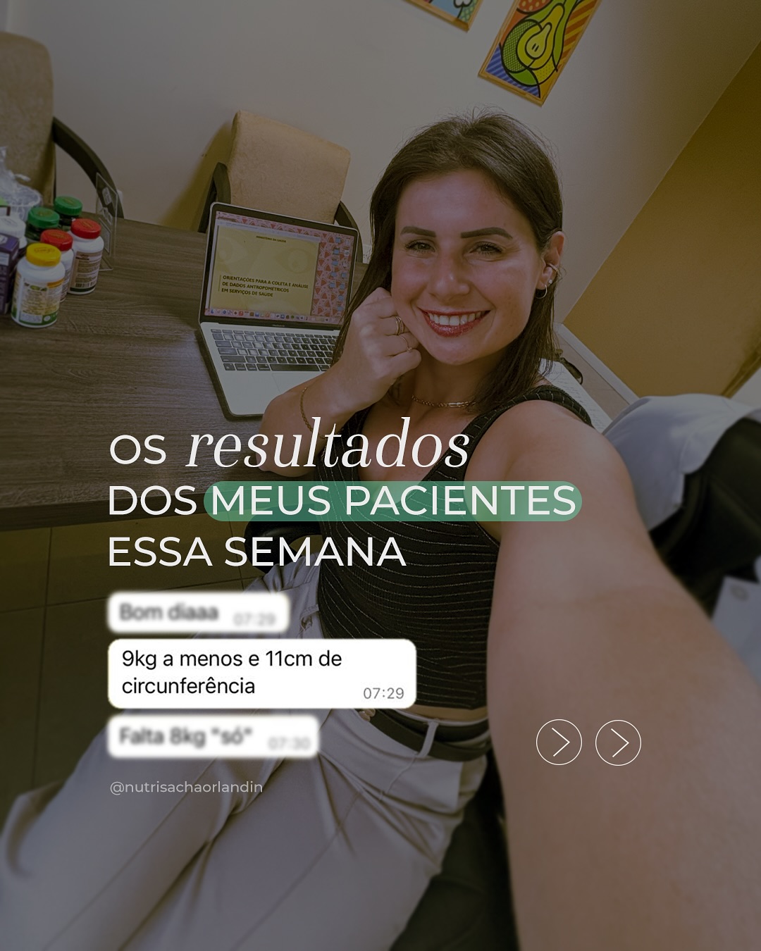 Nutricionista Sacha Battassini Orlandin Facebook ad: É extremamente gratificante fazer parte da transformação na…
