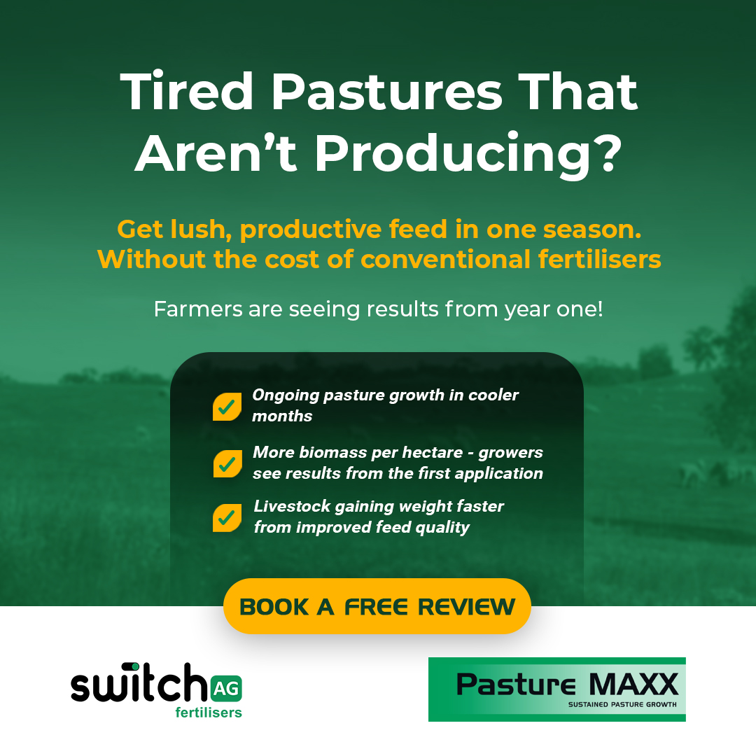 Switch Ag Facebook ad: Turn Tired Pastures into Productive Feed.