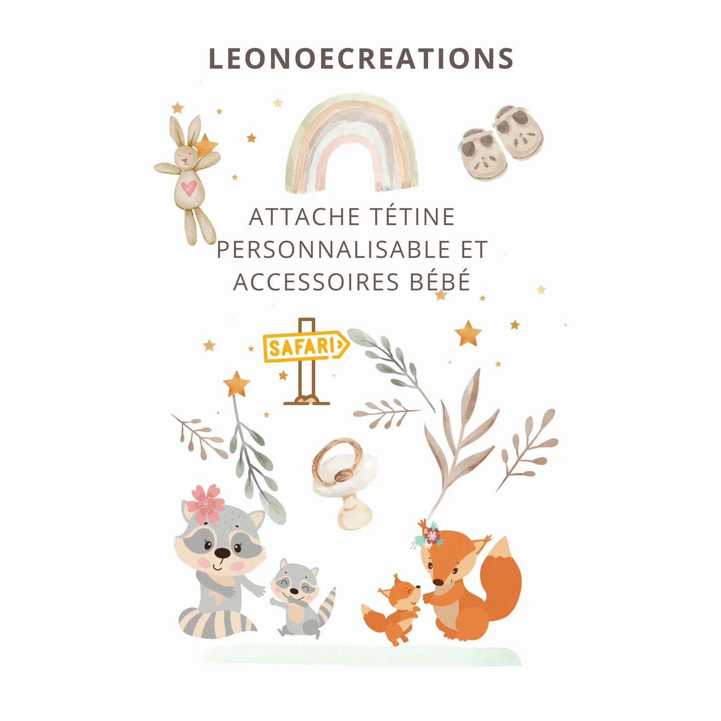 Leonoecreations Facebook ad: Attache tétine personnalisée, Cadeau de naissance idéal!