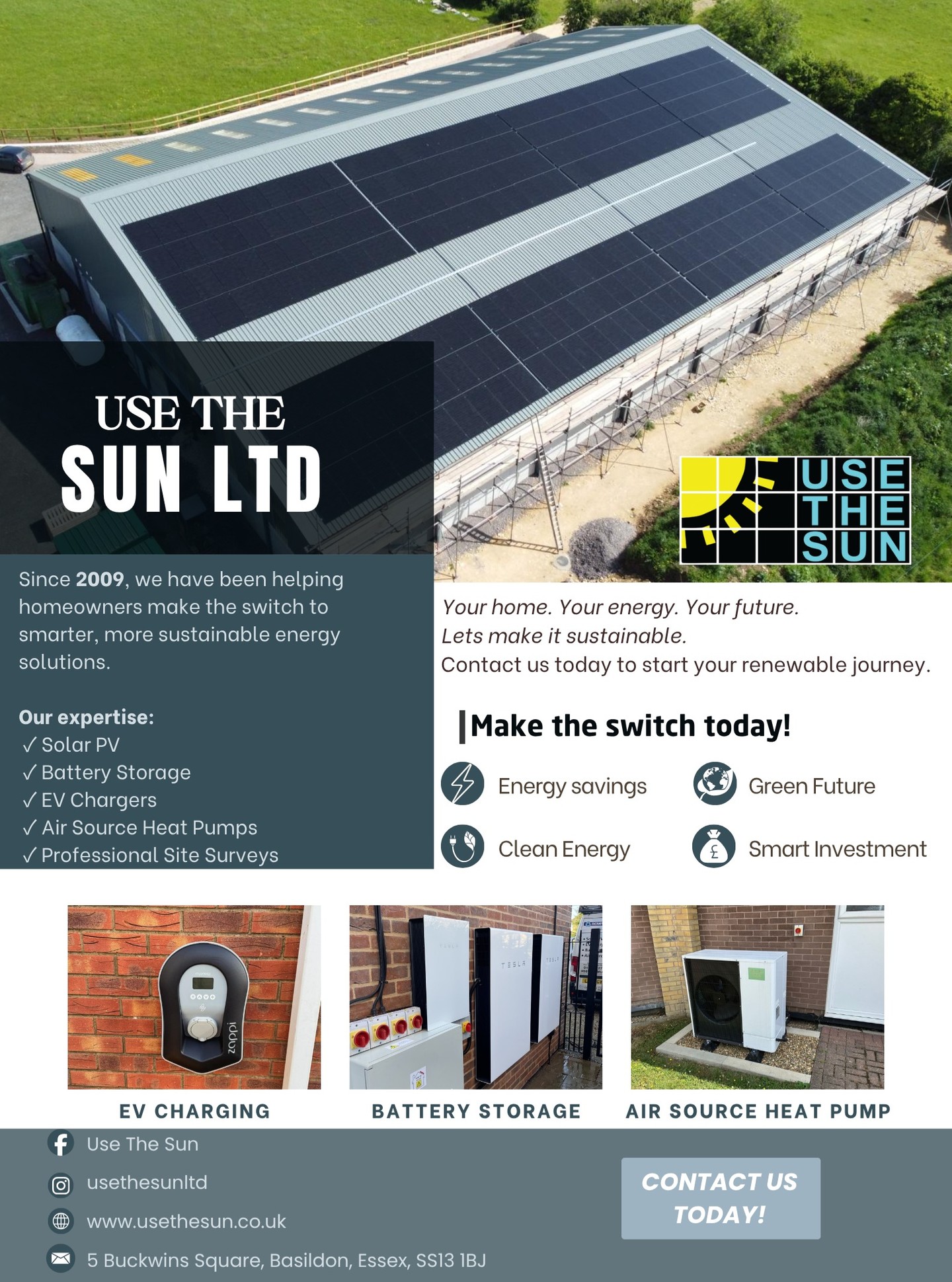 usethesunltd Facebook ad: Power Your Home or Business