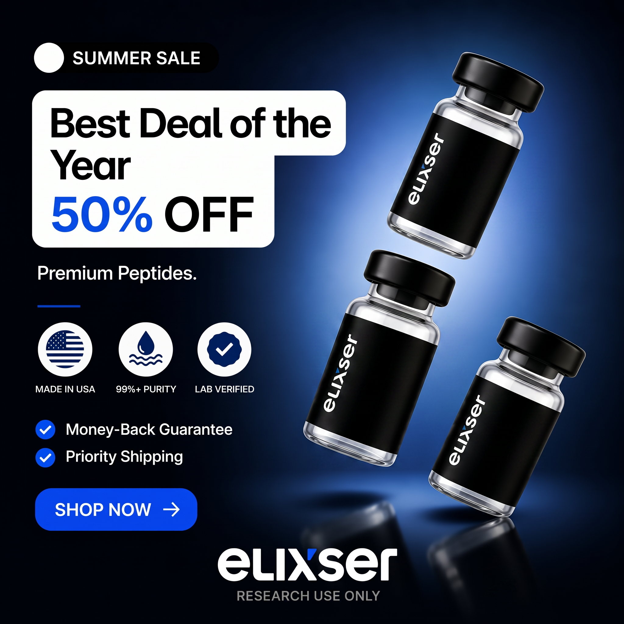 Elixser Peptides Facebook ad