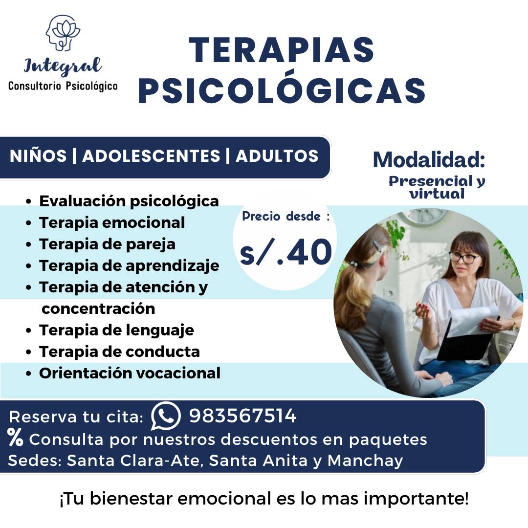 Consultorio Psicológico Integral-EIRL Facebook ad: Porque cuidar tu salud emocional es una forma…