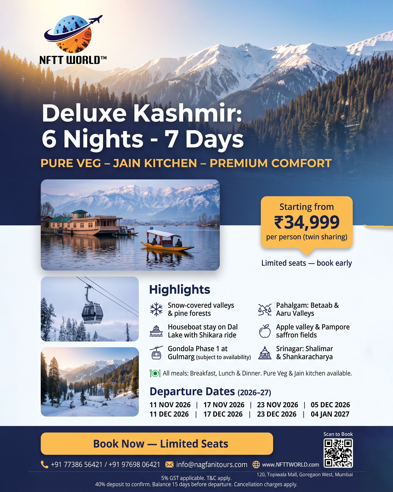 Nagfani Tours & Travel Facebook ad: KASHMIR GROUP TOUR 2026-27