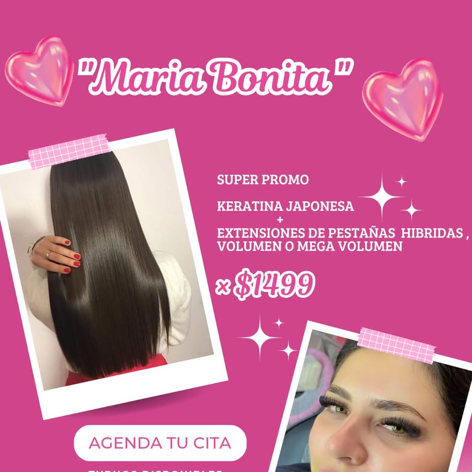 María Bonita Facebook ad: María Bonita es un salón exclusivamente para mujeres.