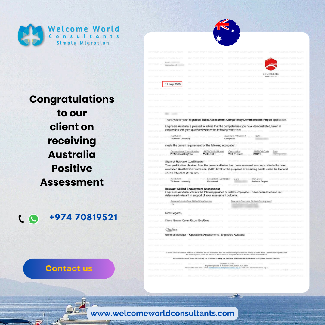 Welcome World Consultants Facebook ad: Settle in Australia, Skilled Migration Open!