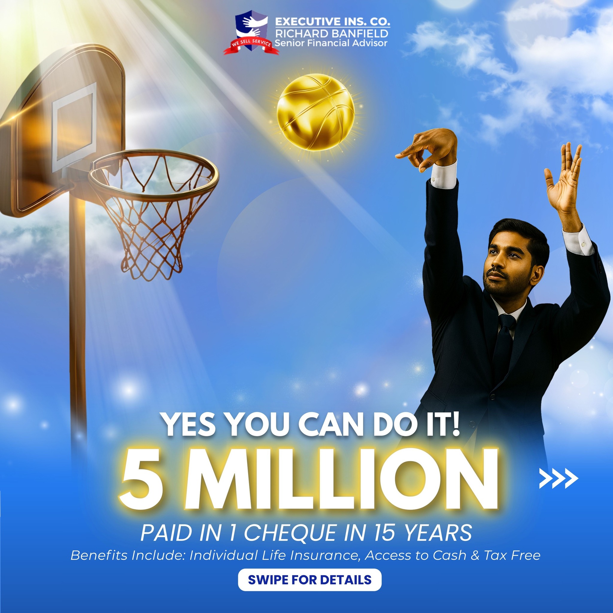 Richard Banfield Senior Insurance Agent Facebook ad: Take the Shot, Build Your Wealth!