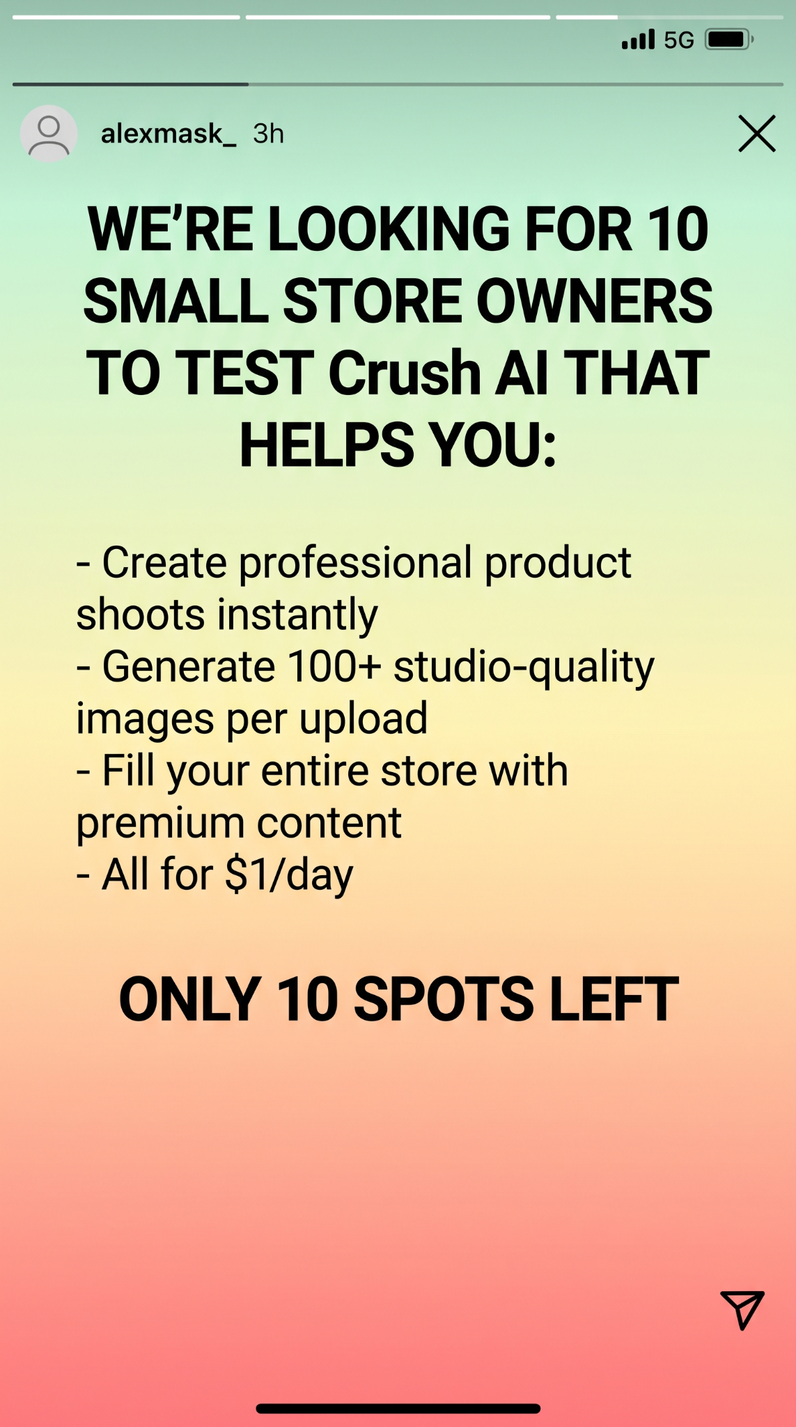 trycrush.ai Facebook ad