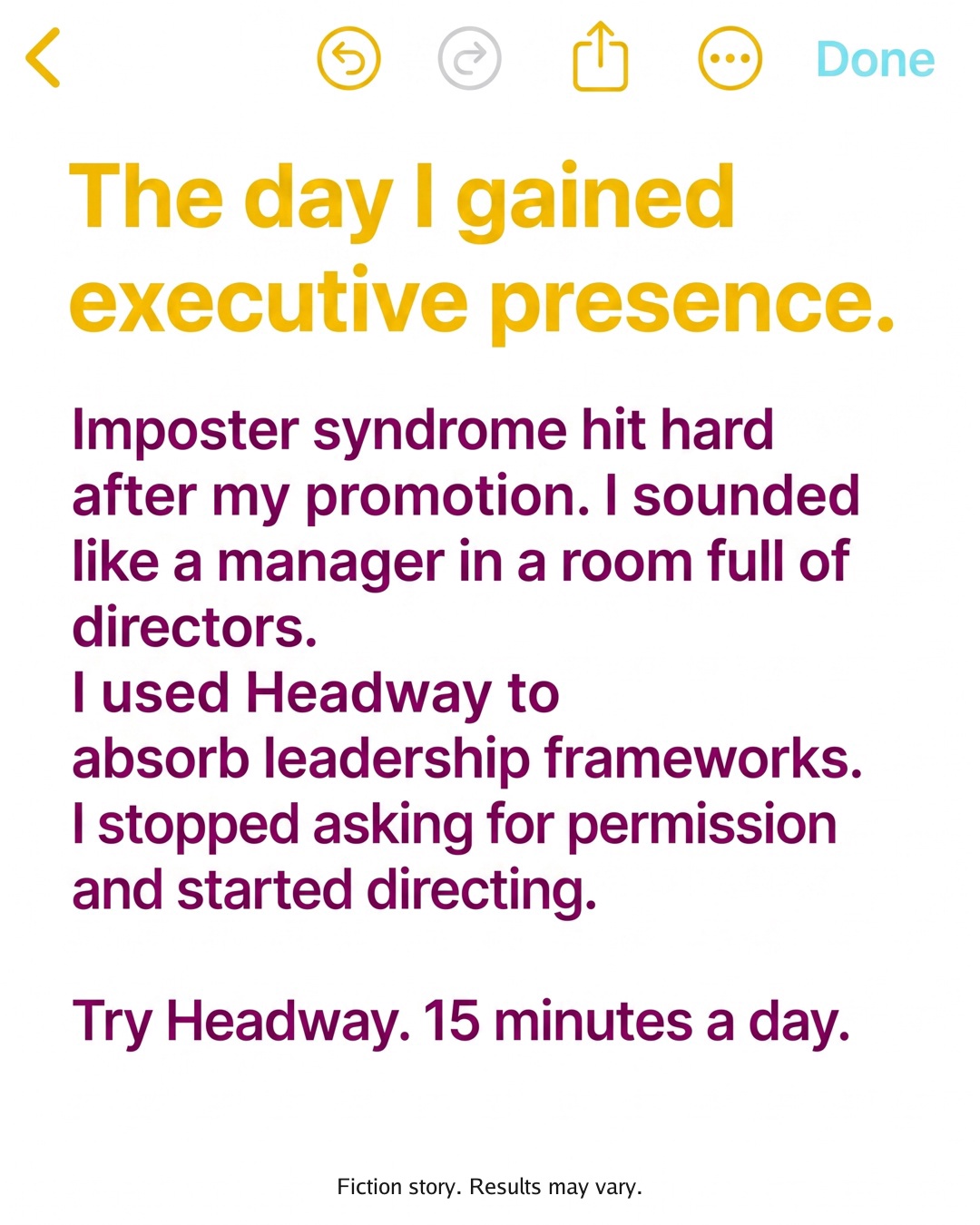 Headway App Facebook ad