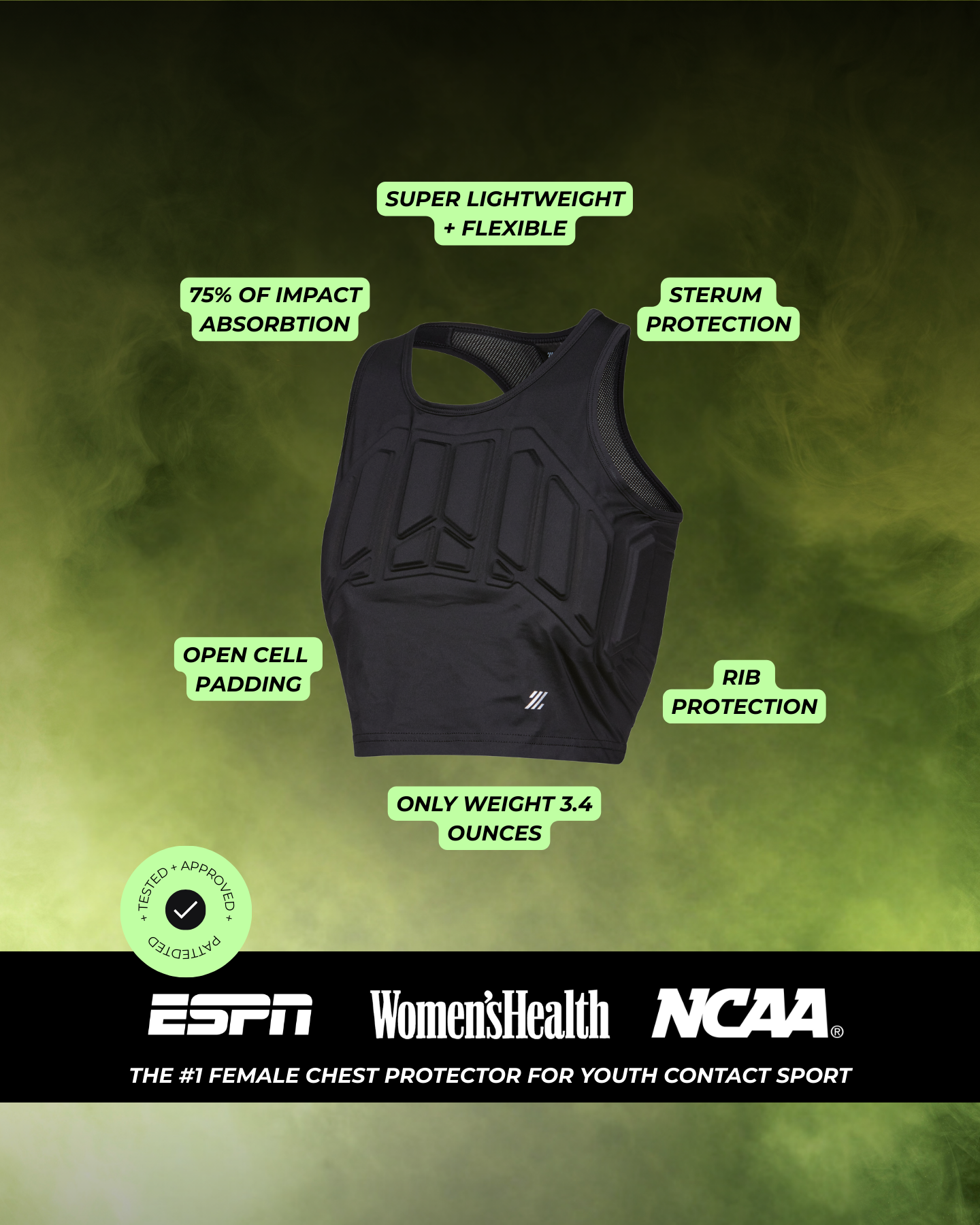 Zena Sport Facebook ad: Finally, Chest Protection Made for Female Athletes