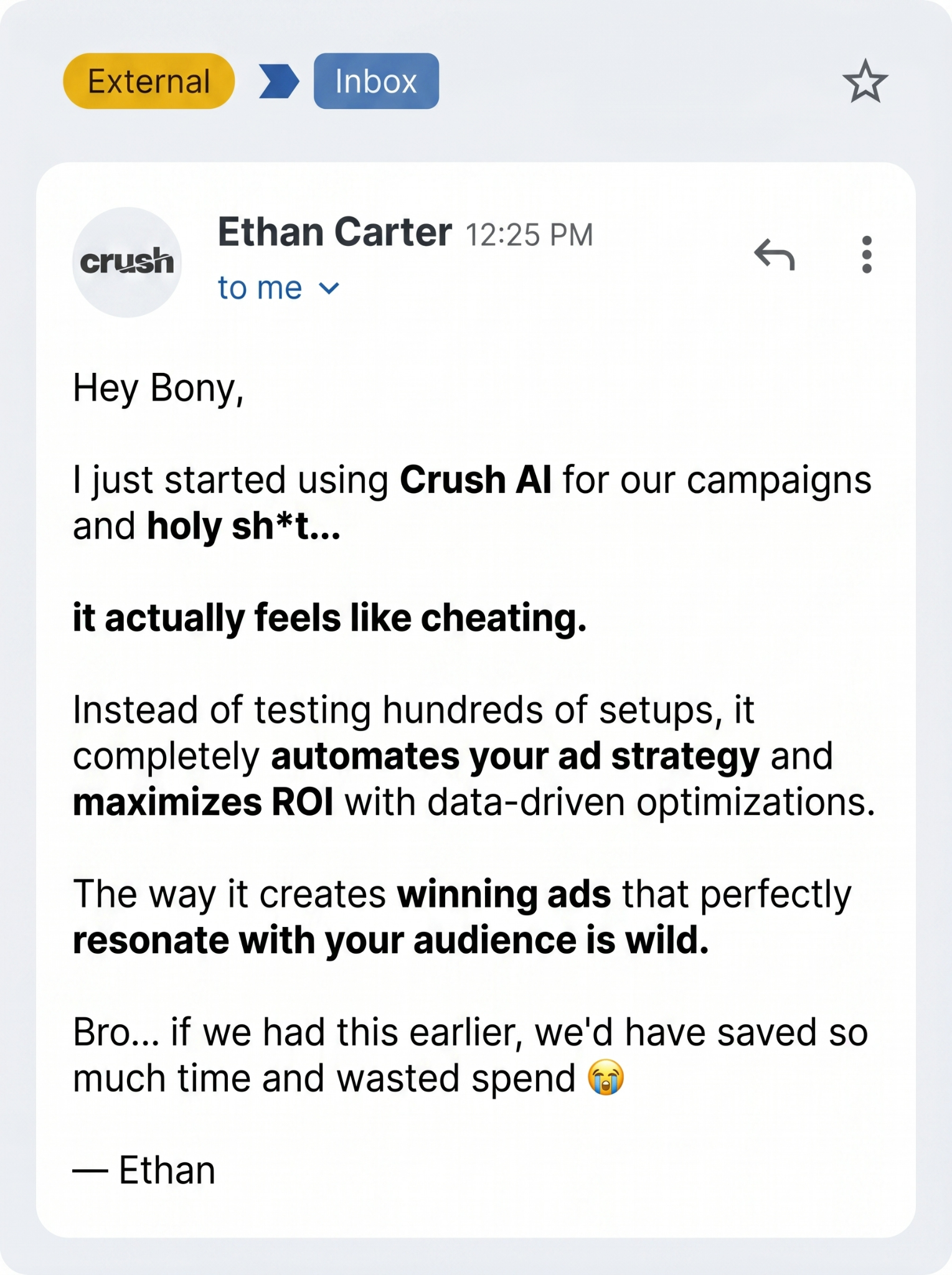 trycrush.ai Facebook ad