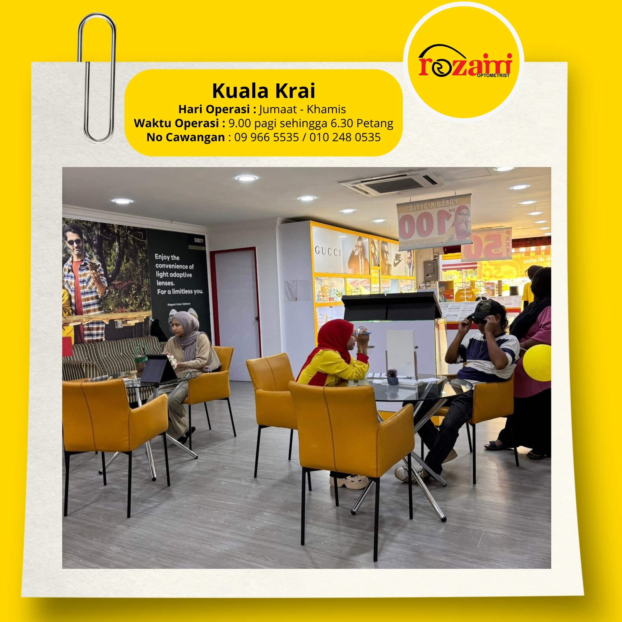 Rozaimi Optometrist Kuala Krai Facebook ad: ๐๐๐ซ๐ข๐ฆ๐ ๐ค๐๐ฌ๐ข๐ก ๐ค๐๐ซ๐๐ง๐โฆ