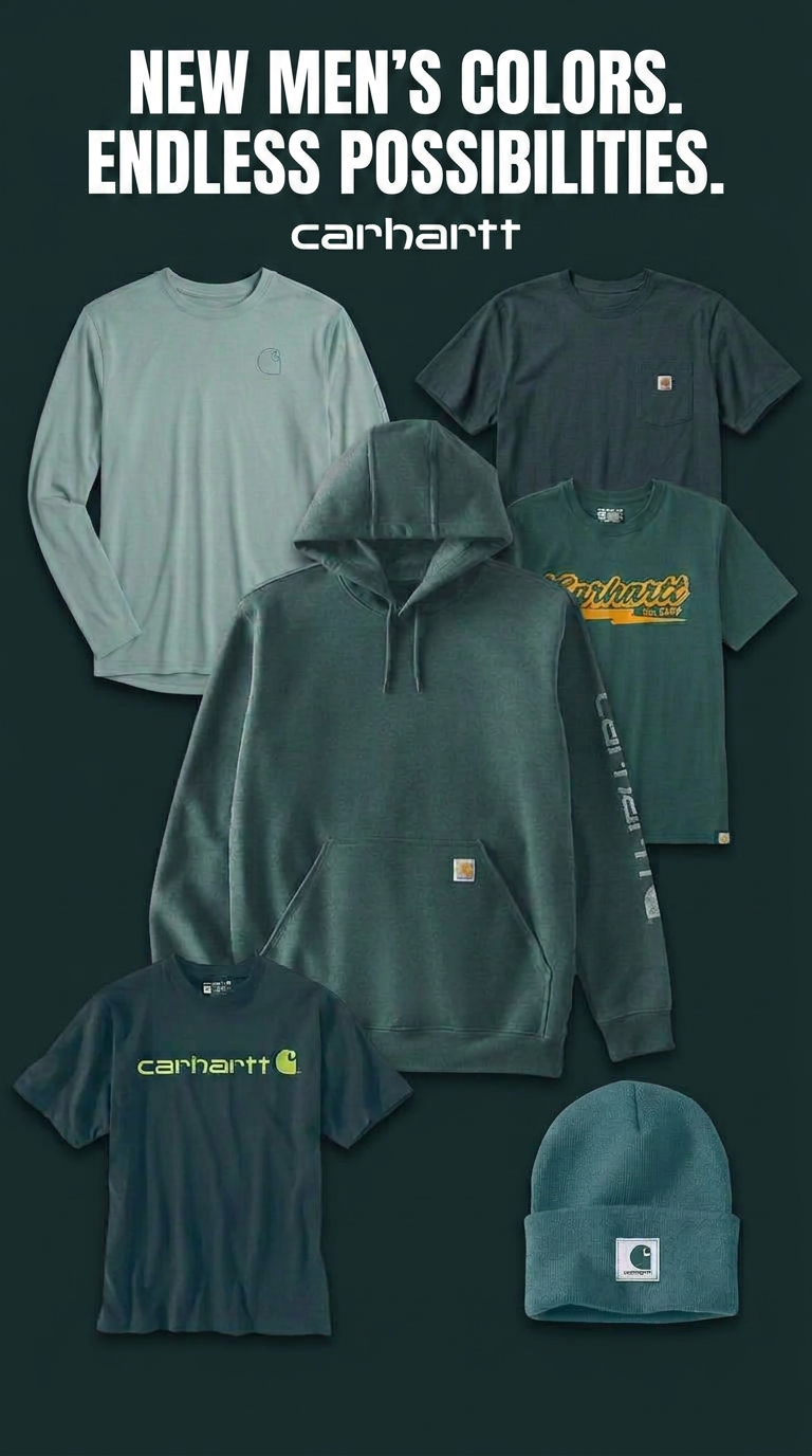 Carhartt Facebook ad: NEW COLORS. SAME PERFORMANCE.