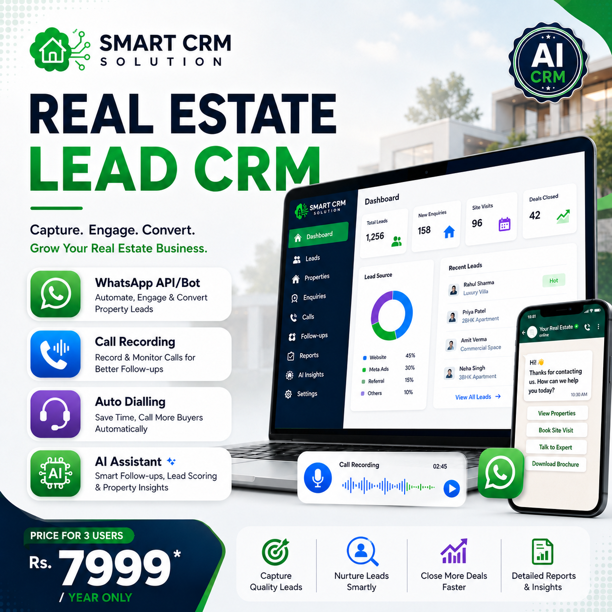 Smart CRM Solution Facebook ad: AI Smart CRM for Real Estate Lead Management