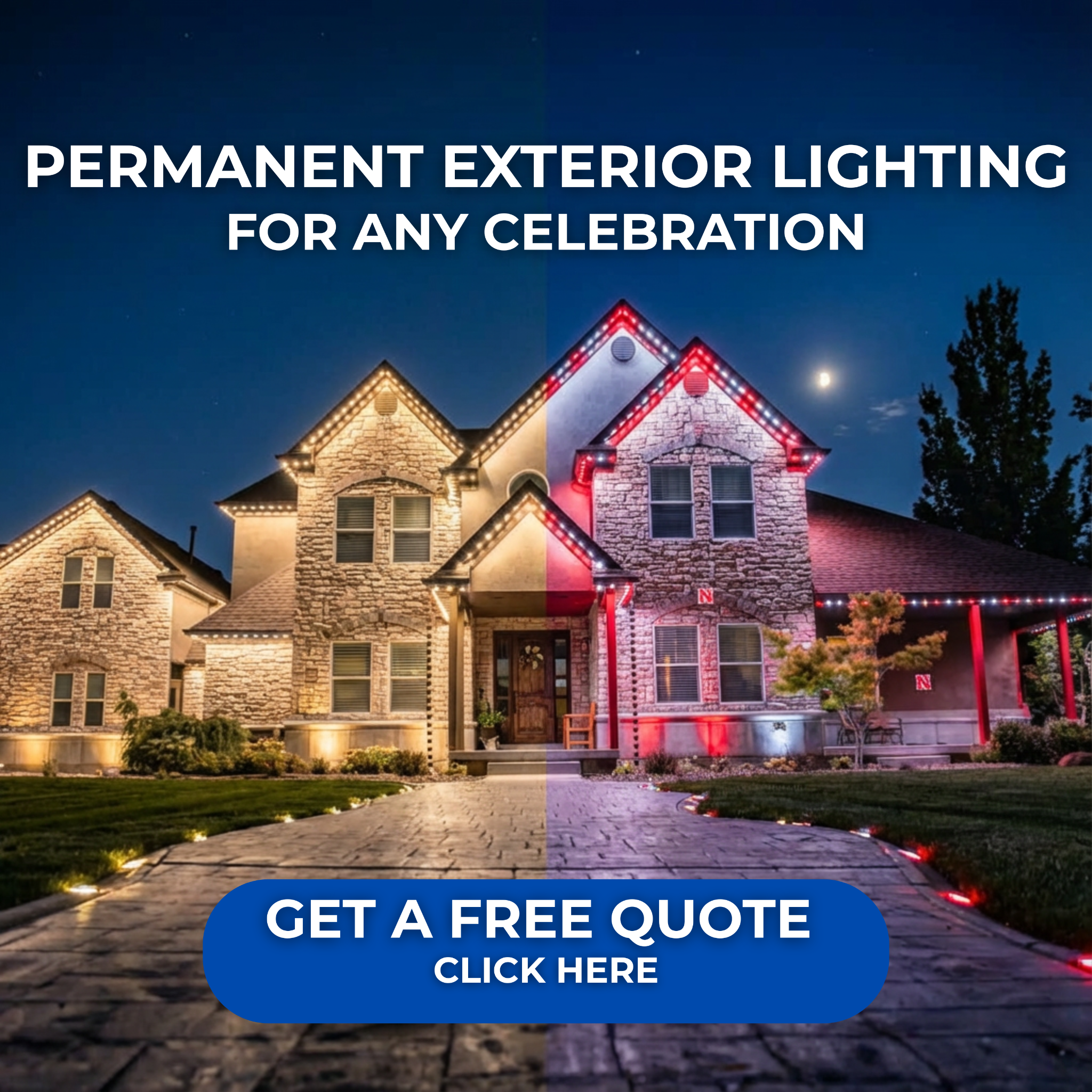 WhoDat Permanent Lighting Facebook ad: Transform Your Home's Exterior With Permanent Lighting