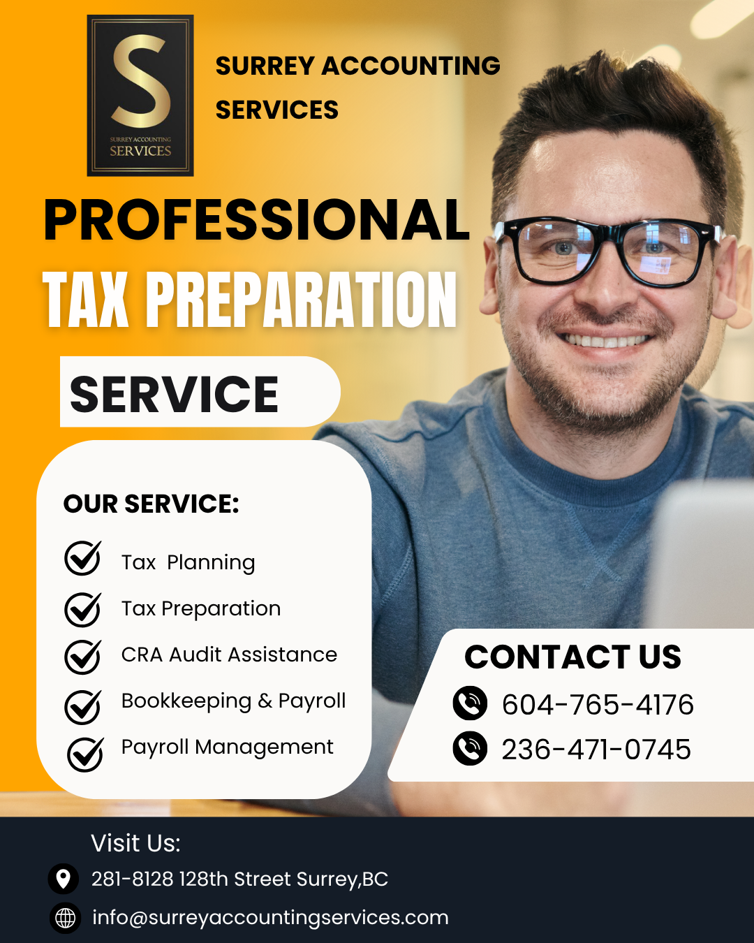 Surrey Accounting Services Facebook ad: Tax Filing - Accounting