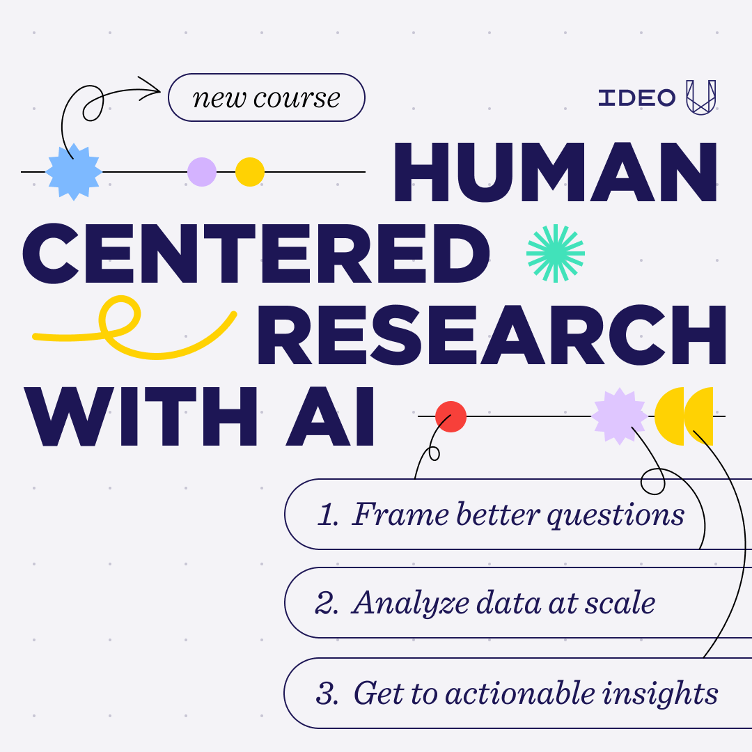 IDEO U Facebook ad: New: Human-Centered Research with AI