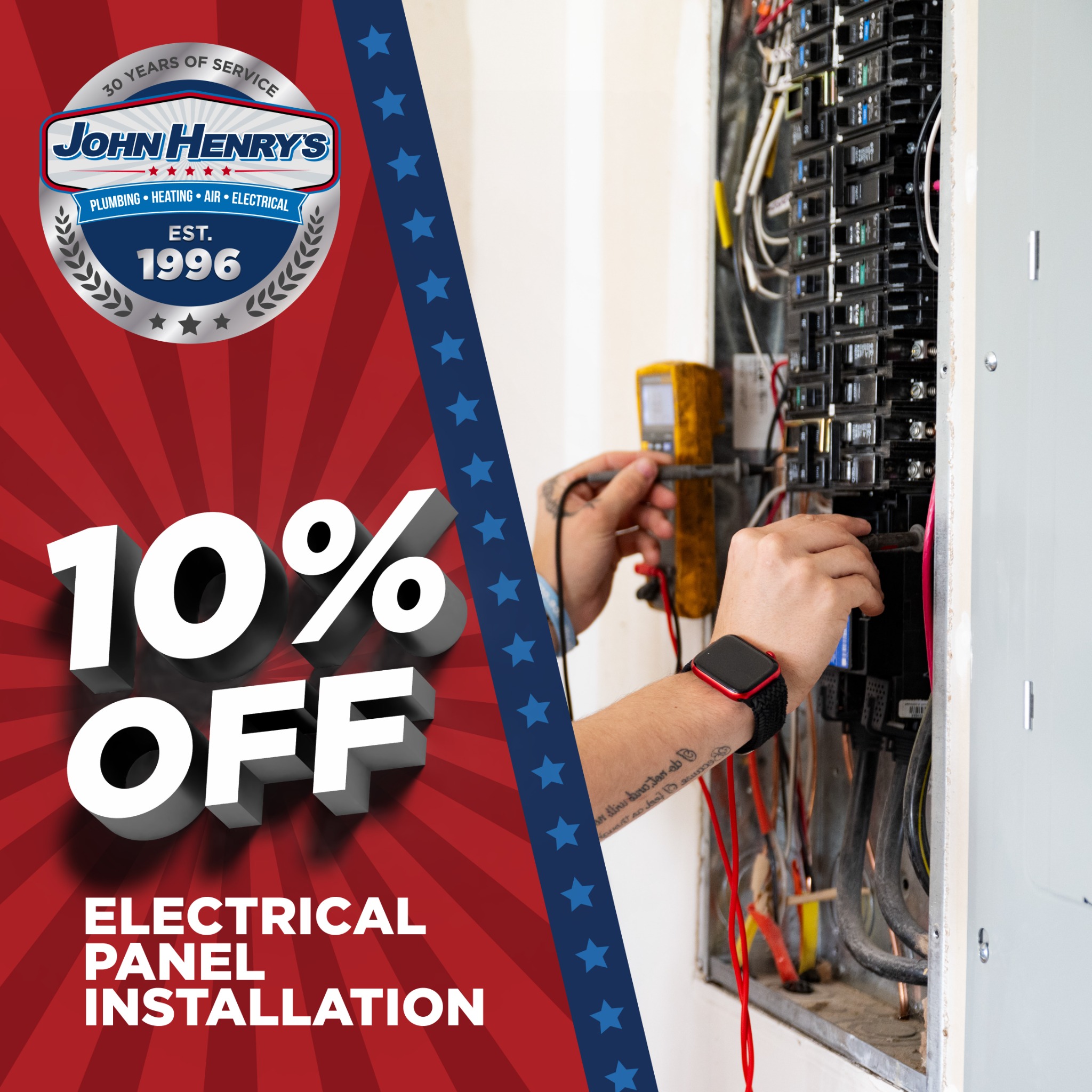 John Henry's Plumbing, Heating, Air & Electrical- Omaha, NE Facebook ad from Jul 1, 2026
