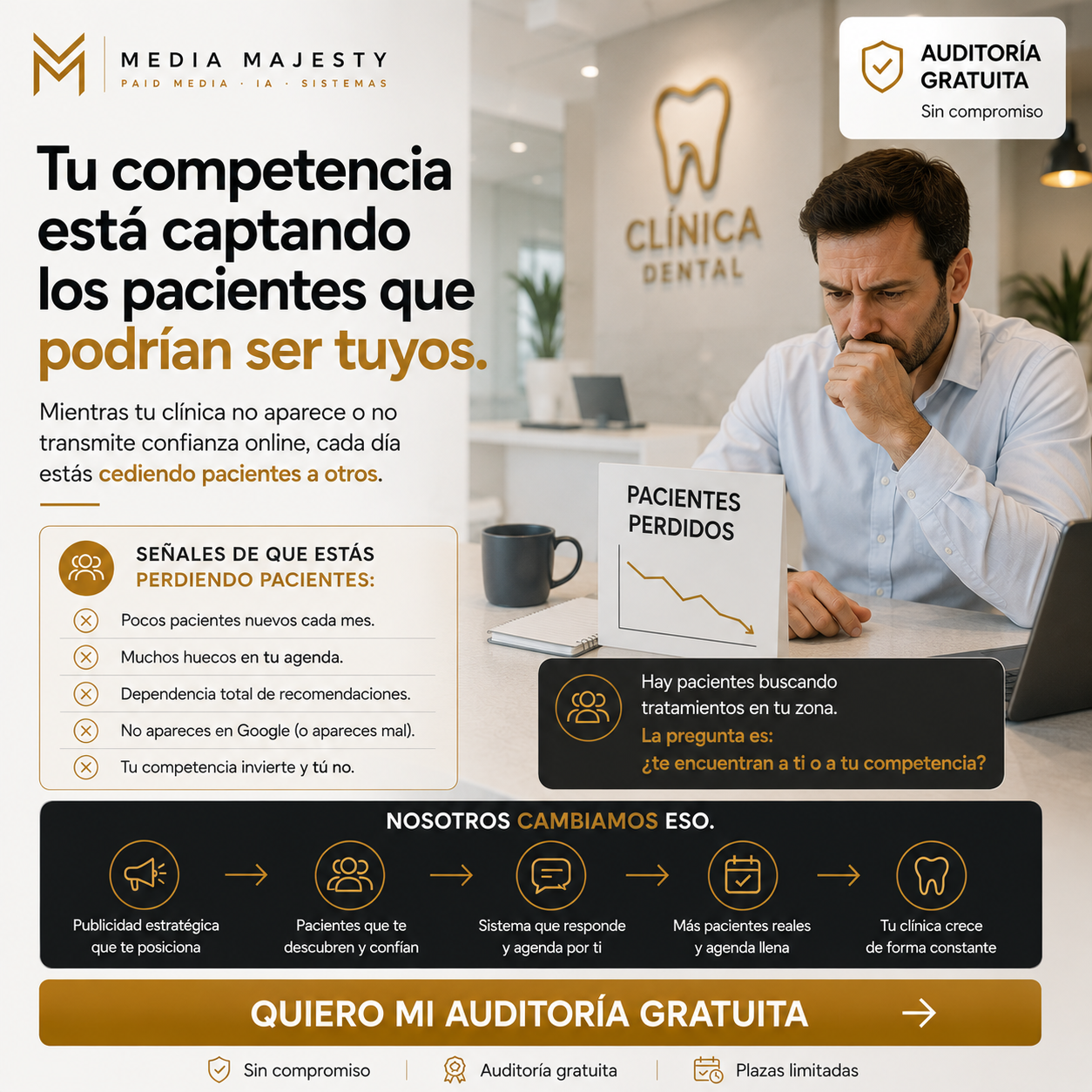 Media Majesty Facebook ad: Consigue más pacientes para tu clínica