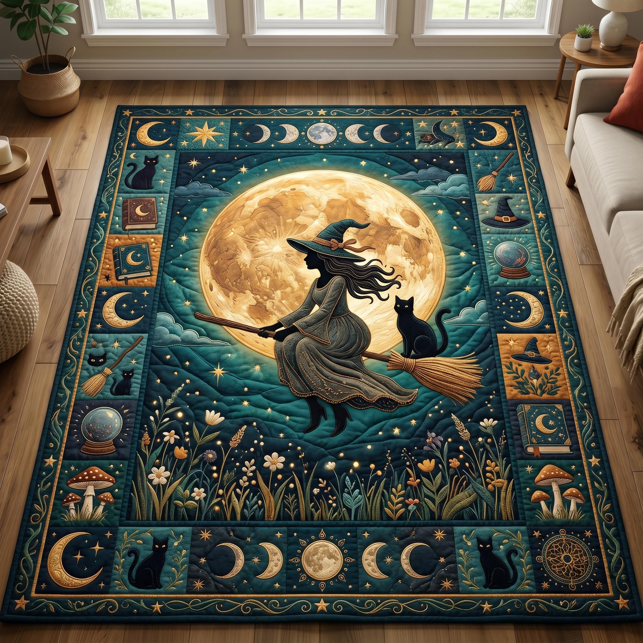Willow Quilt Creations Facebook ad: Witches Coven Area Rug GFTONMU1026