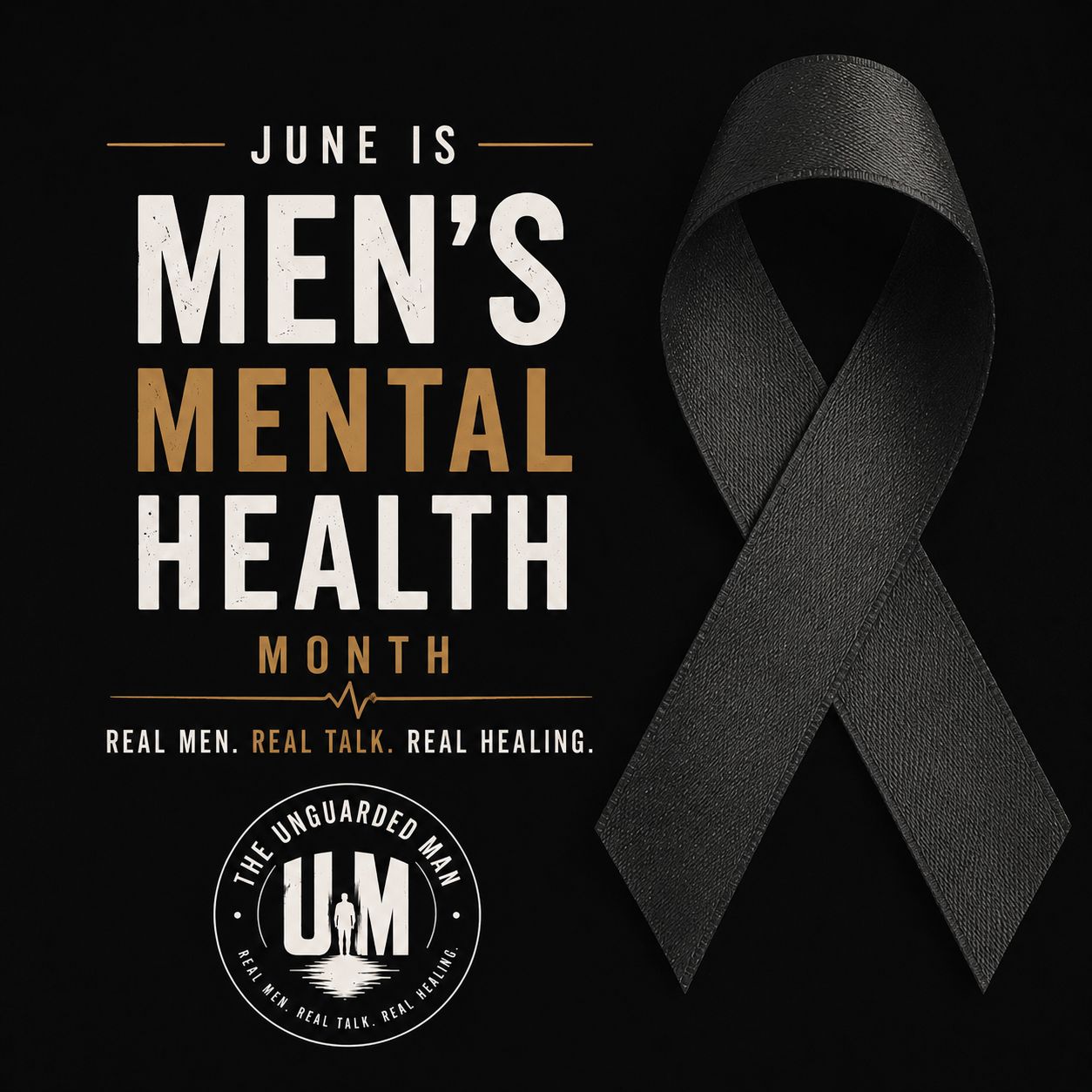 The Unguarded Man Facebook ad: June is Men's Mental Health Month.