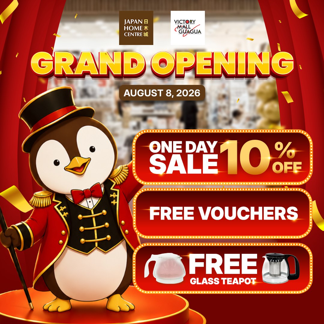 Japan Home Centre Facebook ad: JAPAN HOME CENTRE VICTORY MALL GUAGUA, GRAND OPENING!