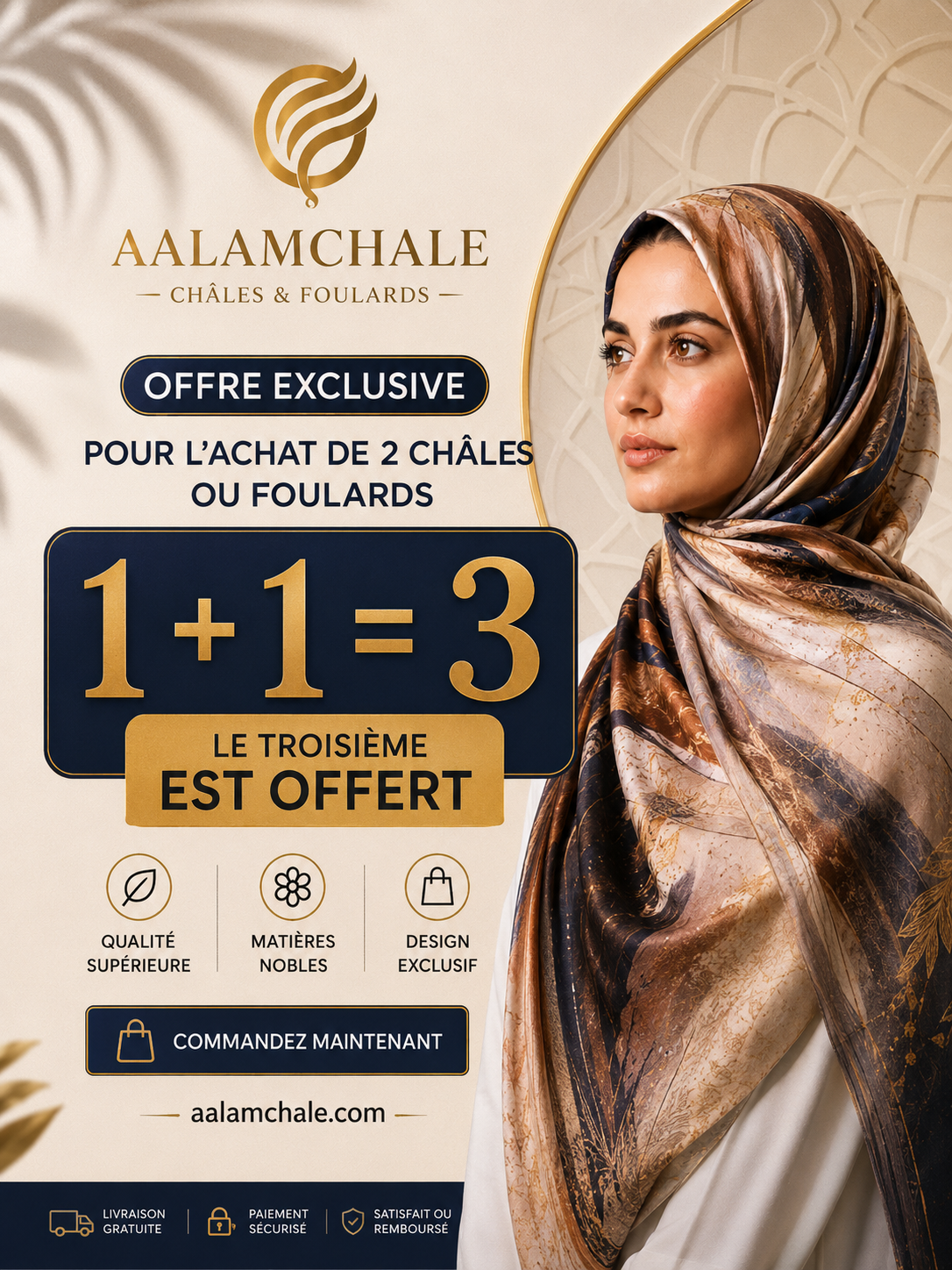 Aalam chale wa foulard Facebook ad: 1+1=3 | Le 3ème est offert
