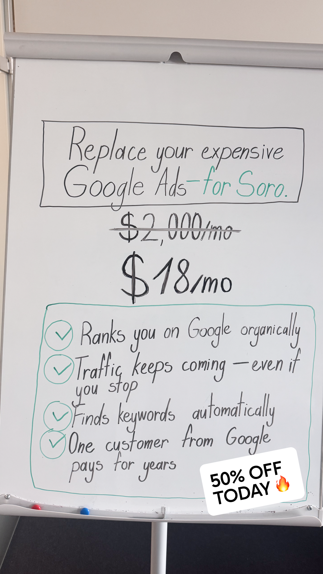 Soro SEO Facebook ad: Rank #1 on Google