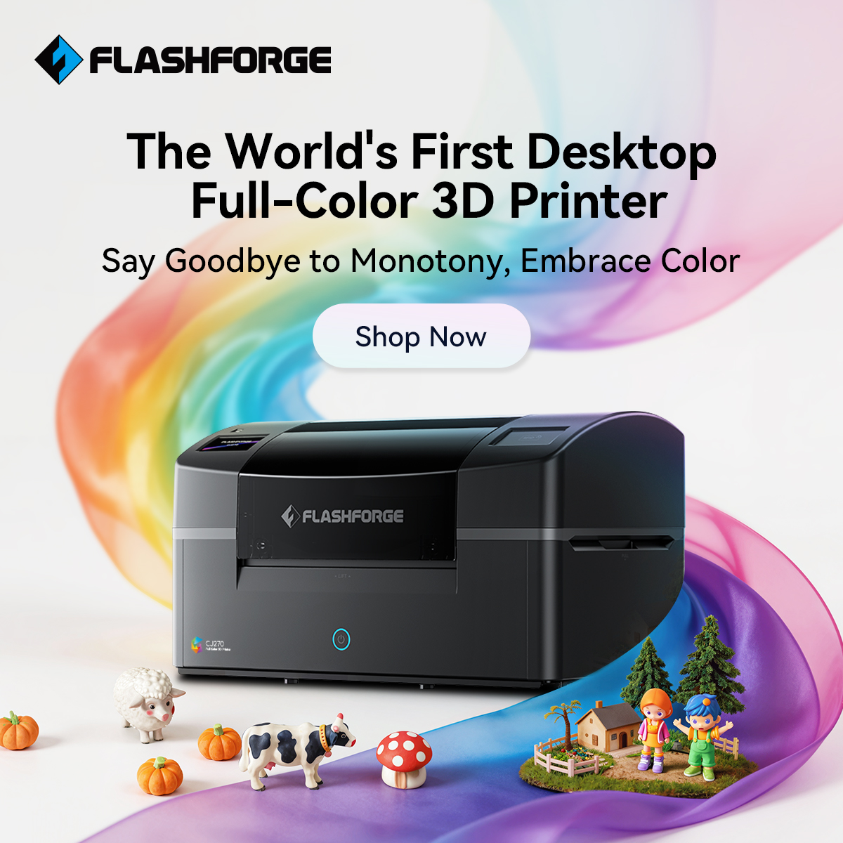 Flashforge Facebook ad: Flashforge CJ270-- Millions of Colors,One Print.The…