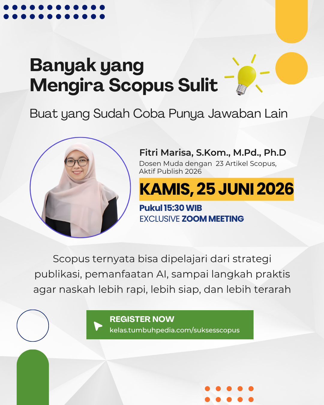 Tumbuhpedia Facebook ad: DAFTAR KELASNYA DI SINI YA!