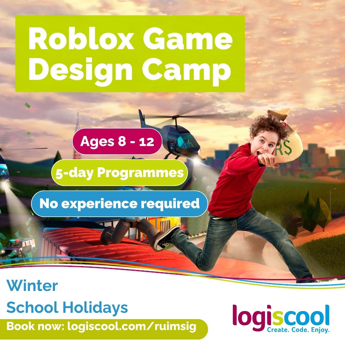 Logiscool Ruimsig Facebook ad: Roblox Game Camp