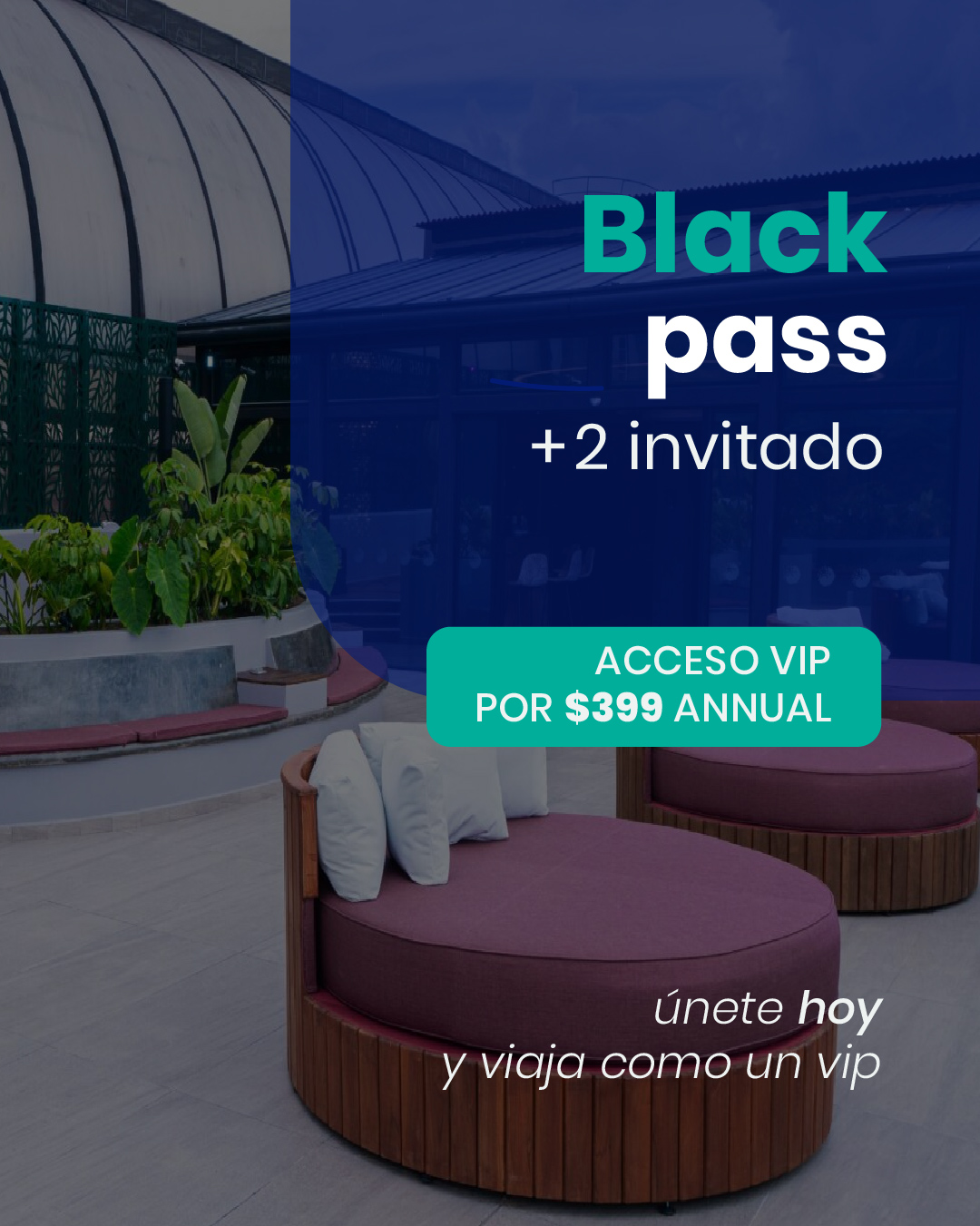 Global Lounge Network Facebook ad: Bring up to +2 guests on every airport visit.